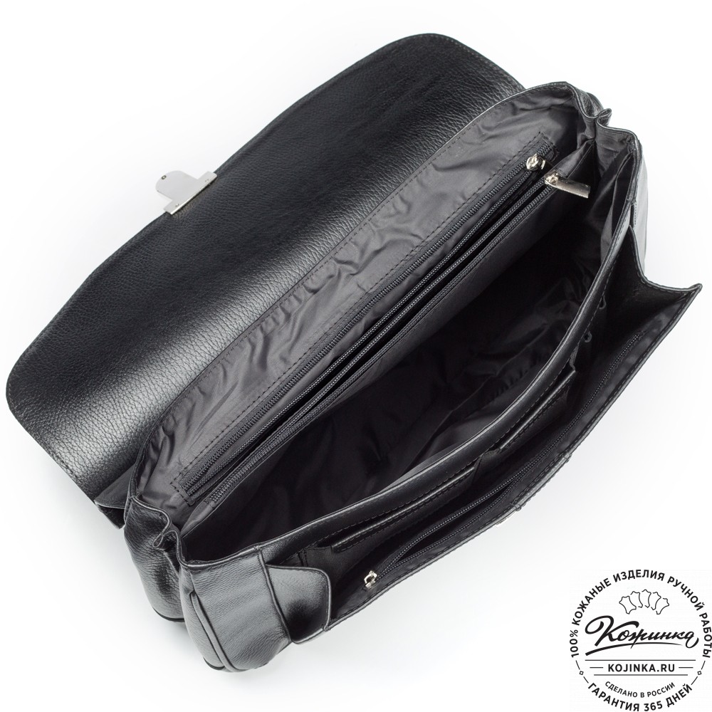 Кожаный портфель "Руби" (чёрный)